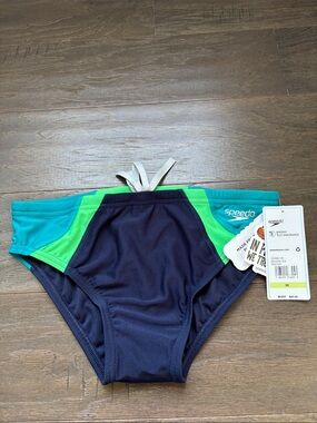 Speedo Eco Endurance Peacoat swim briefs,elastic drawcord waist